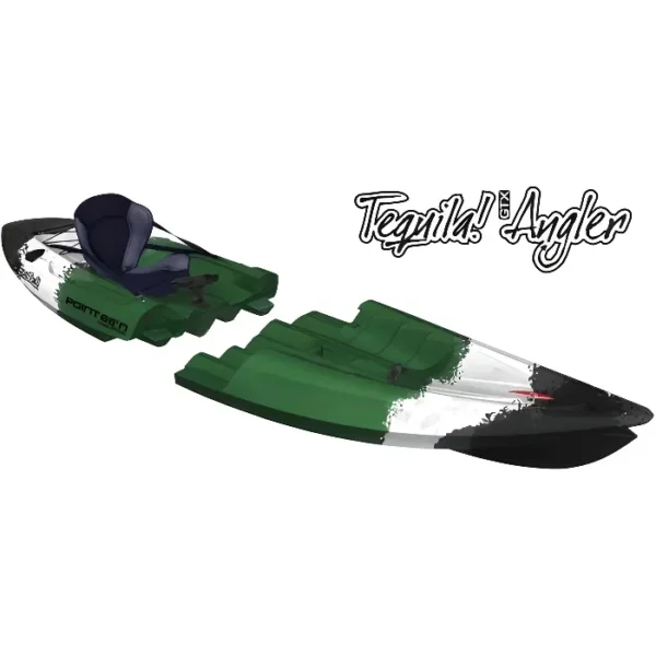 Kayak de peche Tequila Angler solo – Vert – Adulte – 1 place – Gonflable – Bateau – Navigation