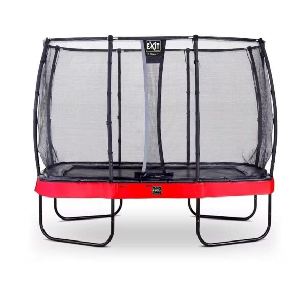 Trampoline EXIT Elegant Premium 214x366cm avec filet de sécurité Deluxe – rouge