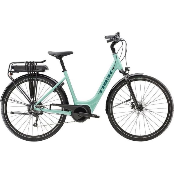 Vélo de Ville Électrique Trek Verve+ 2 Lowstep Bosch 300Wh Shimano Altus 9V Azure